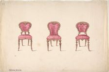 Design for Three Chairs with Red Upholstery, early 19th century. Creator: Anon