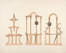 Design for Three Hat and Umbrella Stands, ca. 1830-40 . Creator: Anon