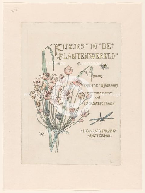 Design for title page of "Kijkjes in de plantenwereld" (Peeks into the plant..., in or before 1893. Creator: Willem Wenckebach.