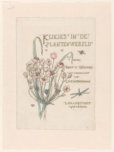 Design for title page of "Kijkjes in de plantenwereld" (Peeks into the plant..., in or before 1893. Creator: Willem Wenckebach