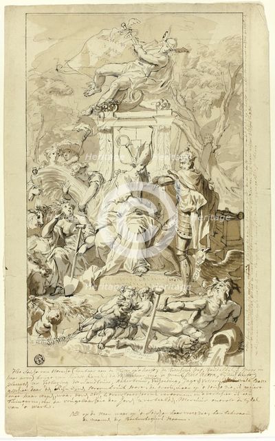 Design for Title Page: Allegory of the Submission of the City of Utrecht to Emperor Charles V, n.d. Creator: Jan Wandelaar.