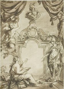Design for Title page: Clio Taking Dictation from Minerva, n.d. Creator: Gerard de Lairesse