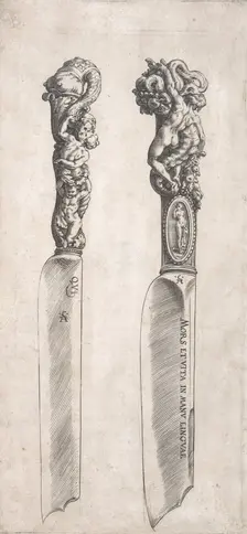 Design for Two Knife Handles, 1553-1615. Creator: Cherubino Alberti