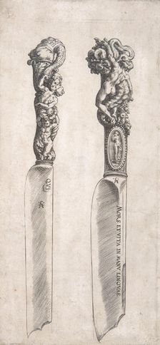 Design for Two Knife Handles, 1553-1615. Creator: Cherubino Alberti