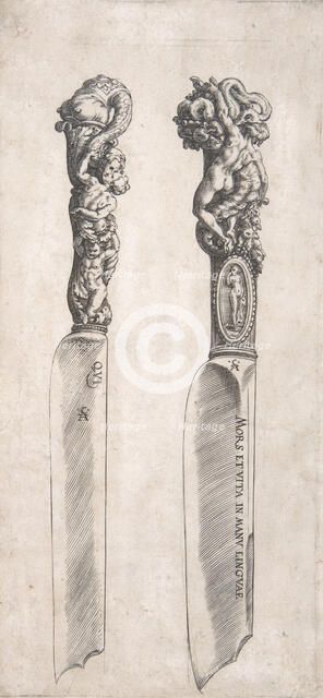 Design for Two Knife Handles, 1553-1615. Creator: Cherubino Alberti.