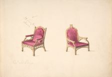 Design for Two Medieval Style Armchairs for "Rev. W. Lloyd", early 19th century. Creator: Anon