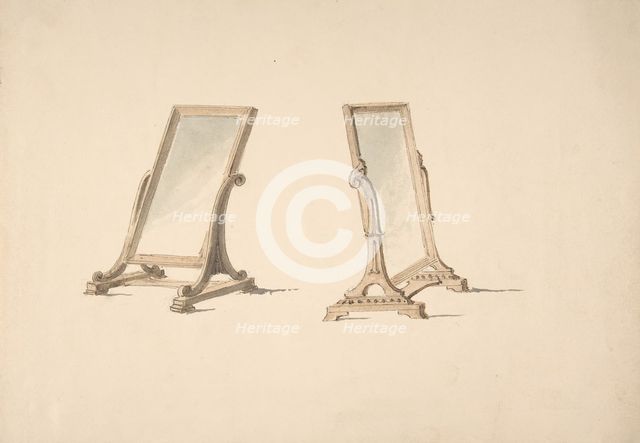 Design for Two Plain Tabletop Mirrors, early 19th century. Creator: Anon.