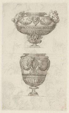 Design for two wine coolers or vases, c.1765-c.1780. Creator: Anon