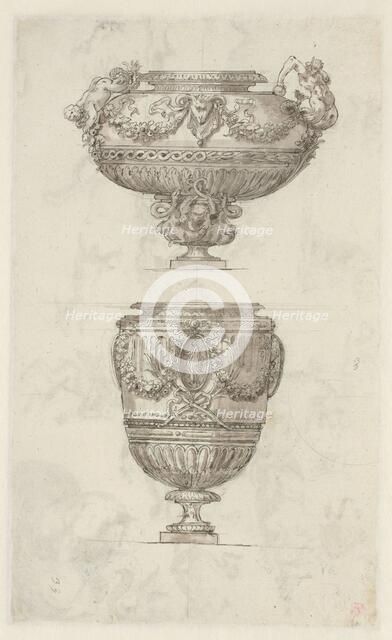 Design for two wine coolers or vases, c.1765-c.1780. Creator: Anon.
