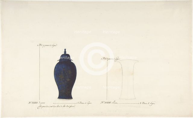 Design for Two Vases, ca. 1770-85. Creator: Anon.