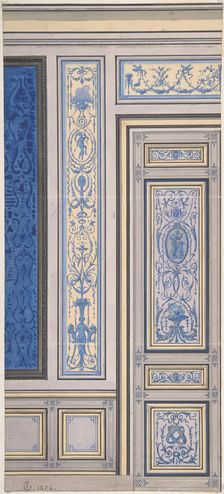 Design for Wall, Hôtel de Beaujon, Paris, 1872. Creators: Jules-Edmond-Charles Lachaise, Eugène-Pierre Gourdet