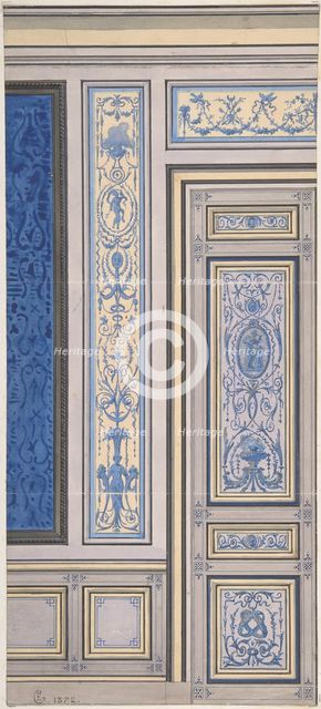 Design for Wall, Hôtel de Beaujon, Paris, 1872. Creators: Jules-Edmond-Charles Lachaise, Eugène-Pierre Gourdet.