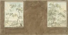 Design for wall painting in the hall of Jan de Groot, Keizersgracht 187, c.1752-c.1819. Creator: Juriaan Andriessen