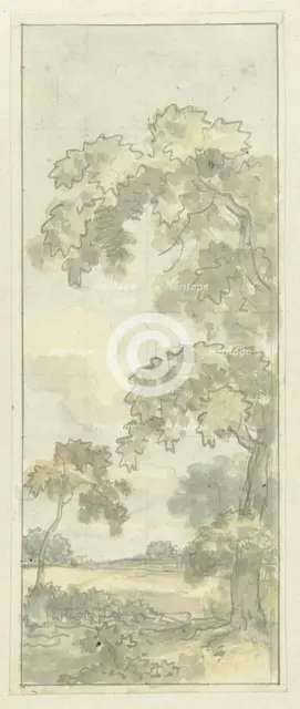 Design for wall painting with Holland landscape, c.1752-c.1819. Creator: Juriaan Andriessen.