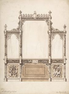 Design for Wall with Wooden Trim, 1841-84. Creator: Charles Hindley & Sons