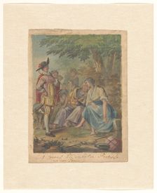 Design for wallpaper or painting with the Spanish Heidin Preciosa and Don Juan, 1719-1775 Creator: Ruik Keyert