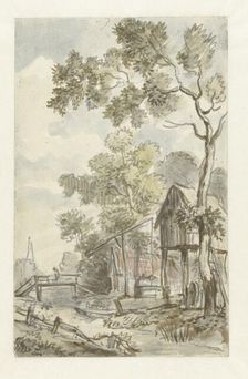 Design for wallpaper painting with a Dutch landscape, c.1752-c.1819. Creator: Juriaan Andriessen