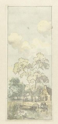 Design for wallpaper painting with a Dutch landscape, c.1752-c.1819. Creator: Juriaan Andriessen