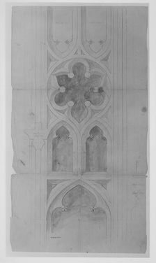 Design for window tracery for Chapman - full size, 1853-55. Creator: Alexander Jackson Davis