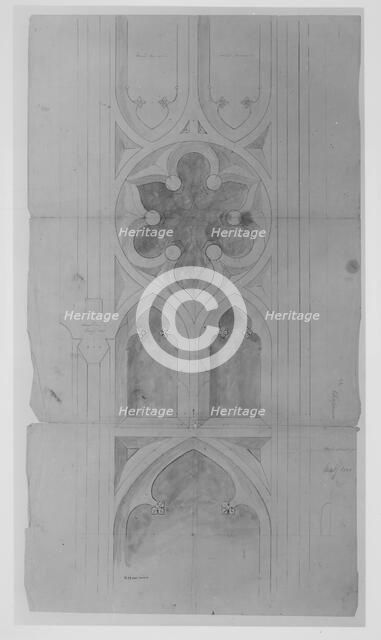 Design for window tracery for Chapman - full size, 1853-55. Creator: Alexander Jackson Davis.