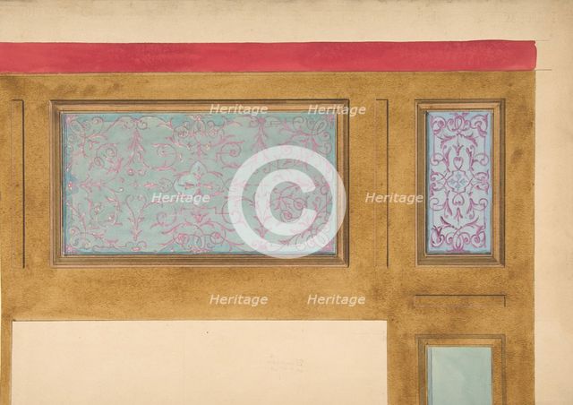 Design for woodwork and painted panels, 19th century. Creators: Jules-Edmond-Charles Lachaise, Eugène-Pierre Gourdet.