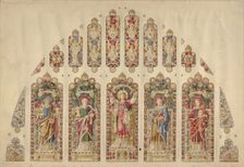 Design for a Multi-paned Stained-glass Window, Church of the Divine Paternity, New York, ca.1898. Creator: Clayton and Bell