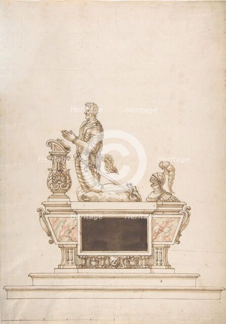 Design for a Man's Tomb, 16th century. Creator: Anon.
