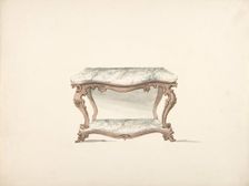 Design for a Marble Topped Table with a Marble Shelf, early 19th century. Creator: Anon