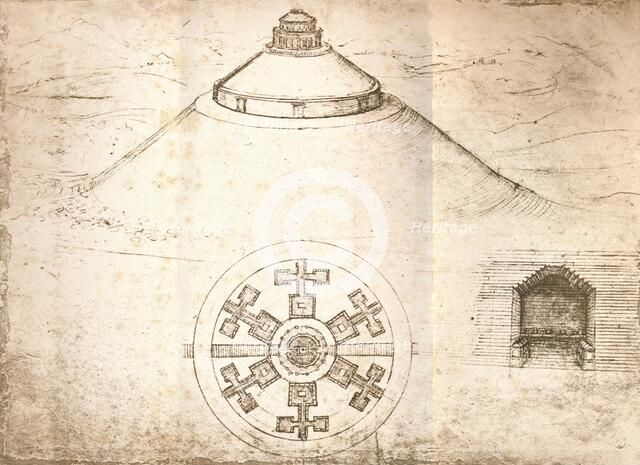 Design for a mausoleum, c1472-c1519 (1883). Artist: Leonardo da Vinci.