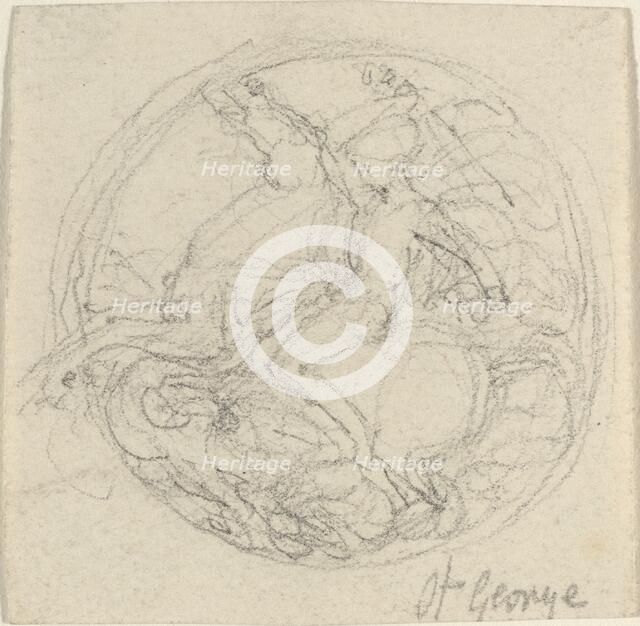 Design for a Medal Representing Saint George and the Dragon, c. 1800?. Creator: John Flaxman.