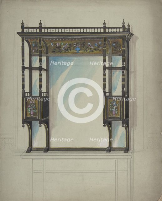 Design for a Mirror over a Mantel, 1840-99. Creator: Anon.