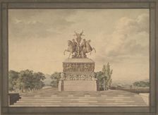 Design for a Monument of the Victory of Waterloo (recto)..., 1815. Creator: Leo von Klenze