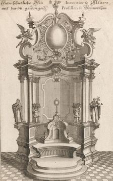 Design for a Monumental Altar, Plate a from Unterschiedliche Neu Inventier..., Printed ca. 1750-56. Creator: Johann Michael Leüchte