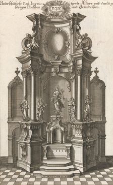 Design for a Monumental Altar, Plate c from Unterschiedliche Neu Inventier..., Printed ca. 1750-56. Creator: Georg Gottfried Winckler