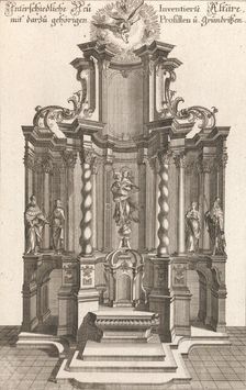 Design for a Monumental Altar, Plate g from Unterschiedliche Neu Inventier..., Printed ca. 1750-56. Creator: Johann Michael Leüchte