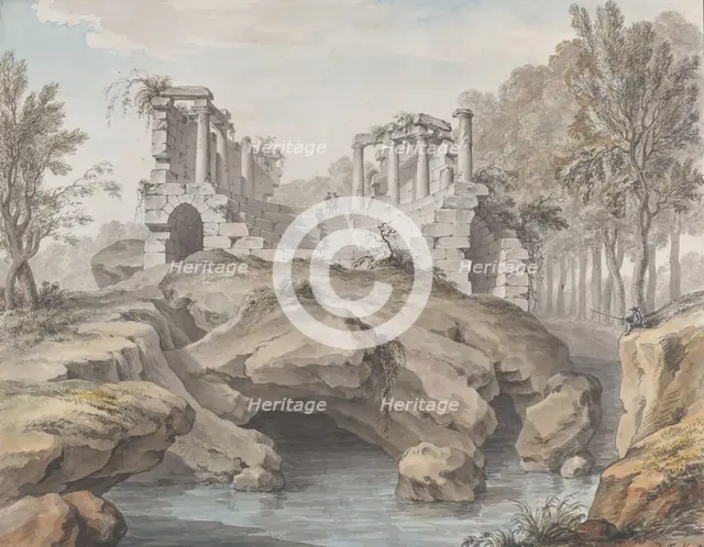 Design for a Naumachia, in the gardens at Chateau d'Enghien, Belgium, 1782. Creator: Charles de Wailly.