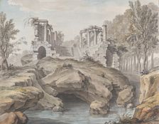 Design for a Naumachia, in the gardens at Chateau d'Enghien, Belgium, 1782. Creator: Charles de Wailly