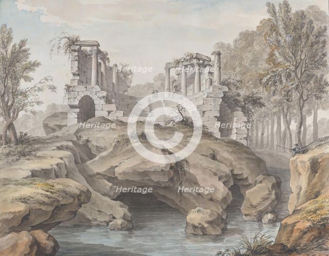 Design for a Naumachia, in the gardens at Chateau d'Enghien, Belgium, 1782. Creator: Charles de Wailly.
