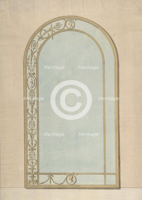 Design for a a Mirror with a Rounded Top, late 18th-early 19th century. Creator: John Yenn.