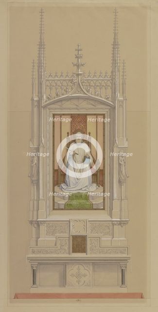 Design for a Bartholomew altar for Frankfurt Cathedral, 1867. Creator: Eduard von Steinle.