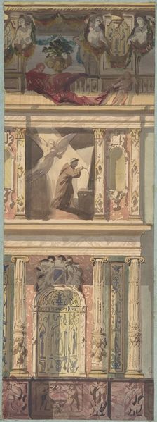 Design for a Bay of a Side Wall, Château de Béhourt, second half 19th century. Creators: Jules-Edmond-Charles Lachaise, Eugène-Pierre Gourdet