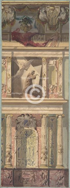 Design for a Bay of a Side Wall, Château de Béhourt, second half 19th century. Creators: Jules-Edmond-Charles Lachaise, Eugène-Pierre Gourdet.