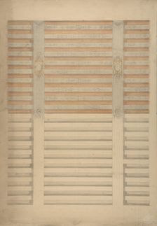 Design for a beamed ceiling in French Renaissance style, 1830-97. Creators: Jules-Edmond-Charles Lachaise, Eugène-Pierre Gourdet