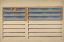 Design for a beamed ceiling with painted panels, 1830-97. Creators: Jules-Edmond-Charles Lachaise, Eugène-Pierre Gourdet