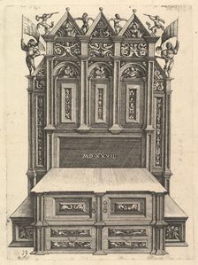 Design for a bed, 1527. Creator: Daniel Hopfer