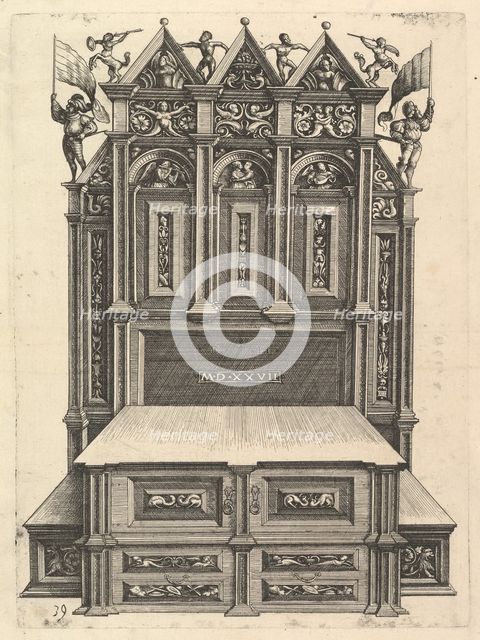 Design for a bed, 1527. Creator: Daniel Hopfer.