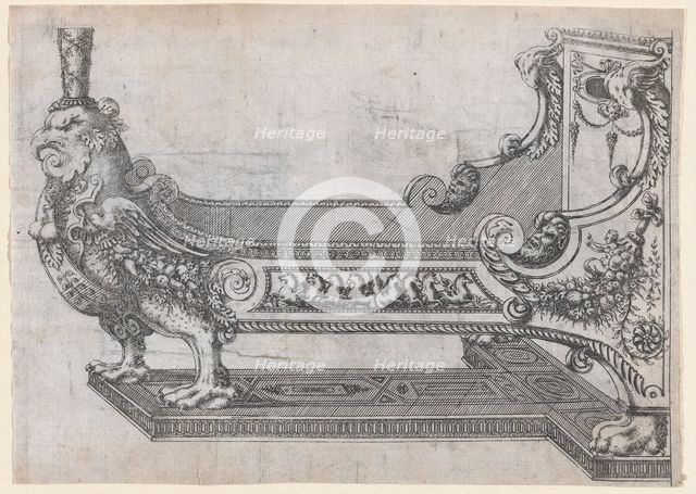 Design for a Bed, 1565-70. Creator: Jacques Androuet Du Cerceau.
