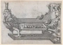 Design for a Bed, 1565-70. Creator: Jacques Androuet Du Cerceau