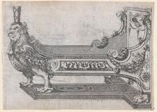 Design for a Bed, 1565-70. Creator: Jacques Androuet Du Cerceau