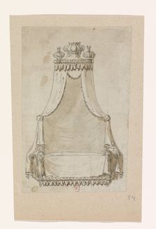 Design for a bed, c.1770-c.1780. Creator: Anon